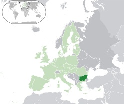 Map of Bulgaria in Europe