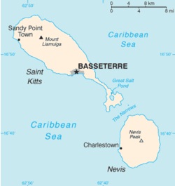Map of Saint Kitts